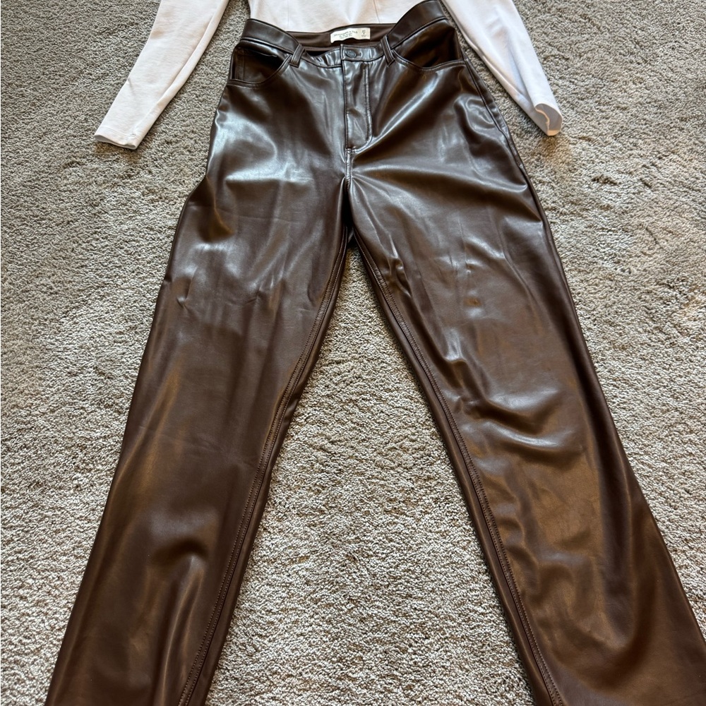 Abercrombie Leather Pants and bodysuit